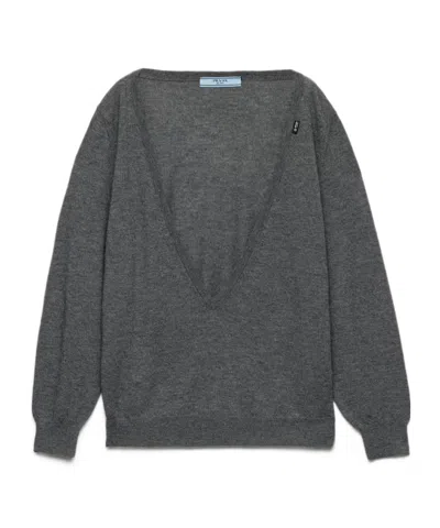 PRADA CASHMERE V-NECK SWEATER