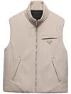 Prada Padded Cashmere Vest In Beige