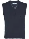 Prada Gilet Sweater Cashmere F.5 In Blue