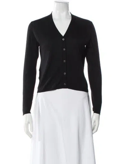 Pre-owned Prada Cashmere V-neck Sweater In Black