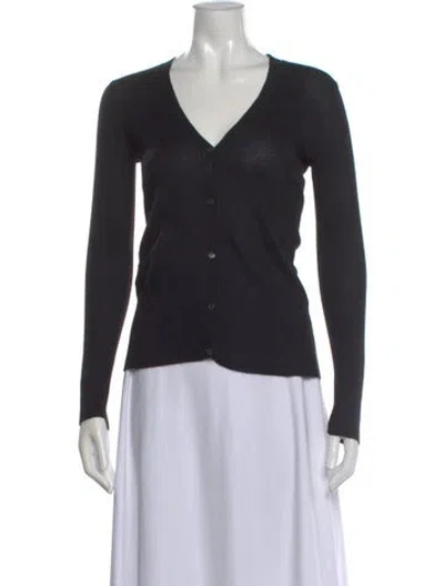 Pre-owned Prada Cashmere V-neck Sweater In Black