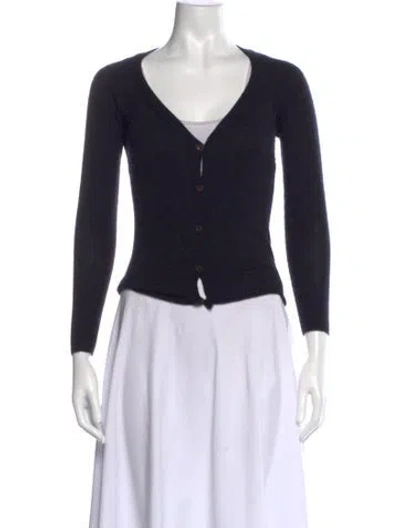 Pre-owned Prada Cashmere V-neck Sweater In Black