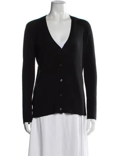 Pre-owned Prada Cashmere V-neck Sweater In Black
