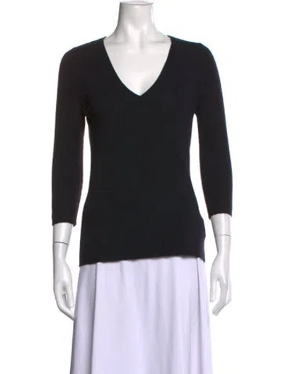 Pre-owned Prada Cashmere V-neck Sweater In Black