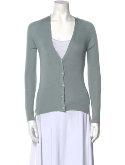 Pre-owned Prada Cashmere V-neck Sweater In Blue