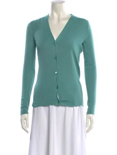 Pre-owned Prada Cashmere V-neck Sweater In Blue