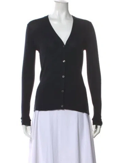 Pre-owned Prada Cashmere V-neck Sweater In Blue