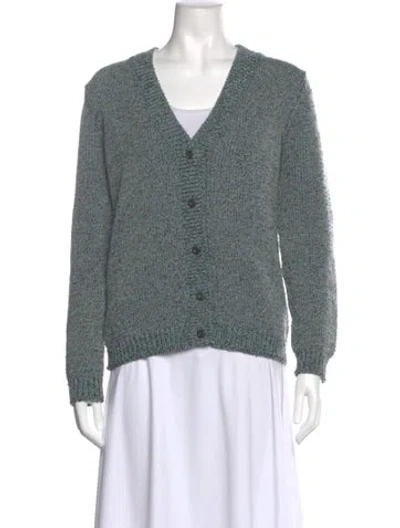 Pre-owned Prada Cashmere V-neck Sweater In Blue