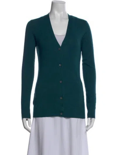 Pre-owned Prada Cashmere V-neck Sweater In Blue