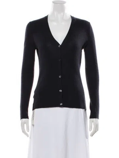 Pre-owned Prada Cashmere V-neck Sweater In Blue