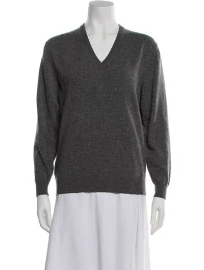 Pre-owned Prada Cashmere V-neck Sweater In Gray