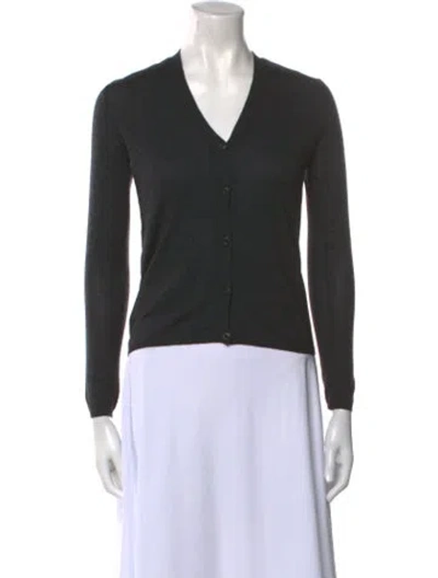 Pre-owned Prada Cashmere V-neck Sweater In Gray