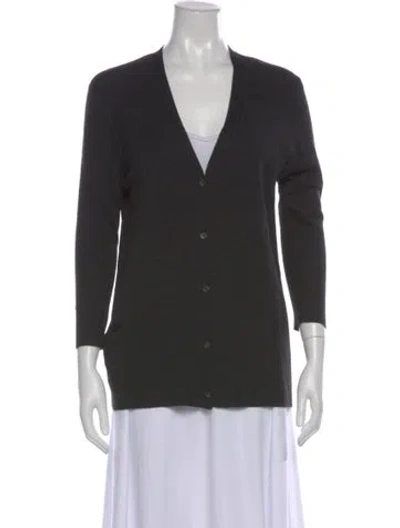 Pre-owned Prada Cashmere V-neck Sweater In Gray