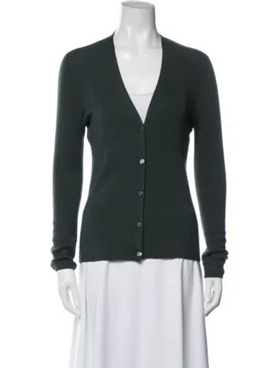 Pre-owned Prada Cashmere V-neck Sweater In Green