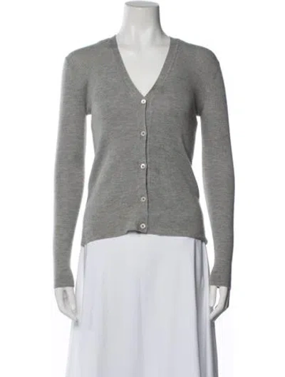 Pre-owned Prada Cashmere V-neck Sweater In Grey