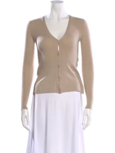Pre-owned Prada Cashmere V-neck Sweater In Neutral