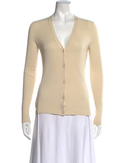 Pre-owned Prada Cashmere V-neck Sweater In Neutrals