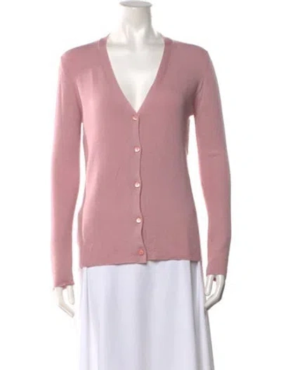 Pre-owned Prada Cashmere V-neck Sweater In Pink