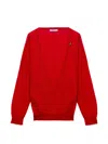 Prada Pullover Aus Kaschmir Mit V-ausschnitt In Red