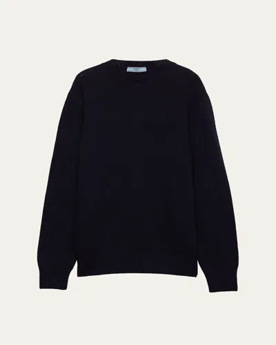 Prada Cashmere Wool Crew-neck Sweater In Animal Print
