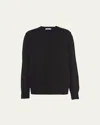 Prada Wool Boucle Knit Sweater With Shoulder Buttons In F0002 Nero