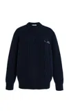 Prada Wool Blend Sweater With Safety Pin Detail In Blue