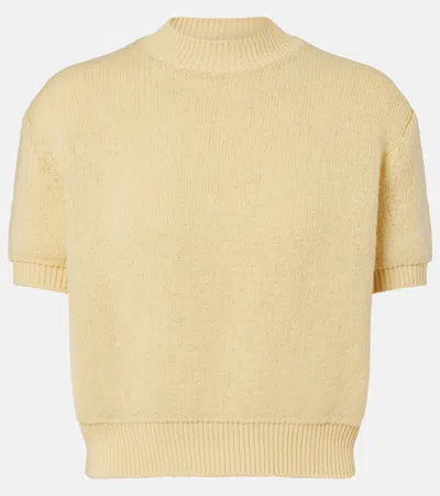 Prada Cashmere-blend Sweater In Yellow