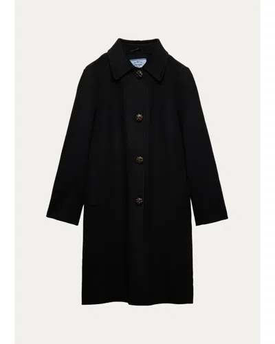 Prada Cashmere-wool Coat In Nero
