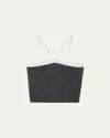 Prada Cashmere-wool Knit Crop Tank Top In Gray