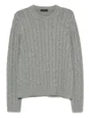 Prada Cashmere Crew Neck Sweater In Gray