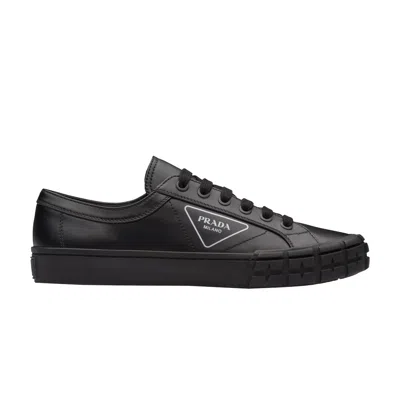 Pre-owned Prada Cassetta Wheel Leather Low 'black'