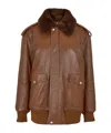 Prada Casual And Versatile Leather Jacket In Multi