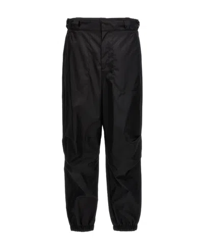 Prada Casual Pants With Waist And Loop Straps In Black