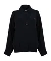 Prada Collared Jacket Elasticated Hem Front Pockets In Yellow