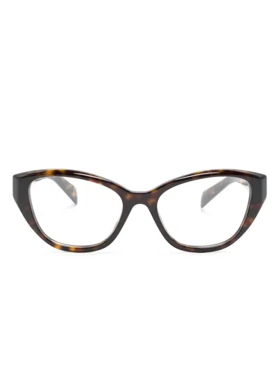 Prada Cat-eye Frame Glasses In Brown