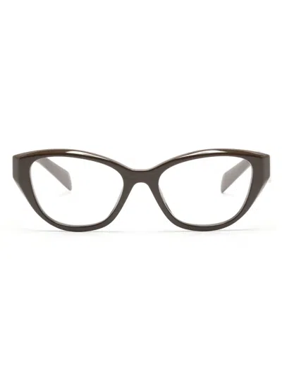 Prada Cat-eye Frame Glasses In Brown