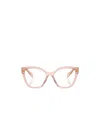 Prada Womens Pr20zv Irregular-frame Acetate Optical Glasses Pink In Pink