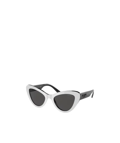 Prada Cat's Eye Frame Logo Sunglasses In Black