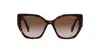 Prada Pr 19zs 2au6s1 55mm Womens Butterfly Sunglasses In 2au6s1