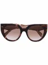 Prada Symbole Cat-eye Frame Sunglasses In Brown