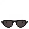Prada Womens Black Pr B15s Oval-frame Acetate Sunglasses In Black