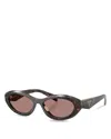Prada Womens Brown Pr 26zs Oval-frame Acetate Sunglasses In Brown Tortoise