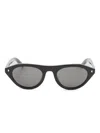 Prada Round Acetate Sunglasses In Black