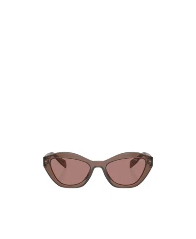 Prada Cat-eye Sunglasses In Brown Transparent
