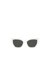 Prada Logo Acetate Oval Sunglasses In White