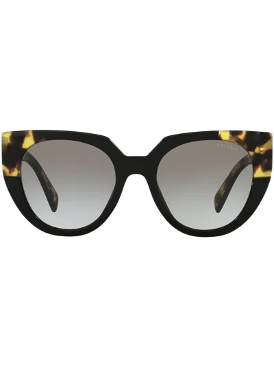Prada Cat-eye Tortoiseshell-effect Sunglasses In Schwarz