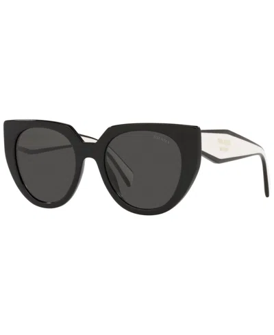 Prada Pr 14ws 09q5s0 52mm Womens Cat-eye Sunglasses In Black
