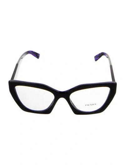 Pre-owned Prada Cat-eye Eyeglasses In Black