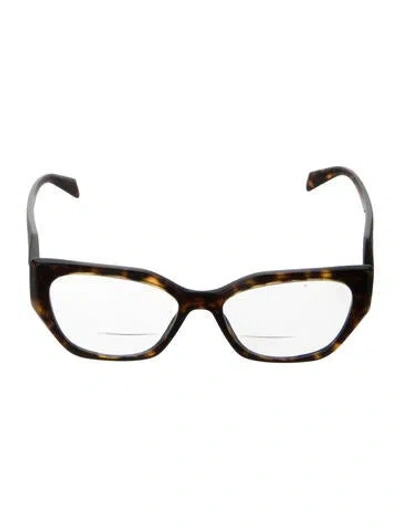 Pre-owned Prada Cat-eye Eyeglasses In Brown