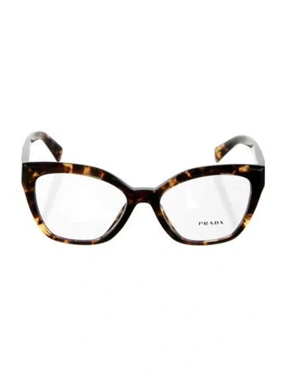 Pre-owned Prada Cat-eye Eyeglasses In Brown